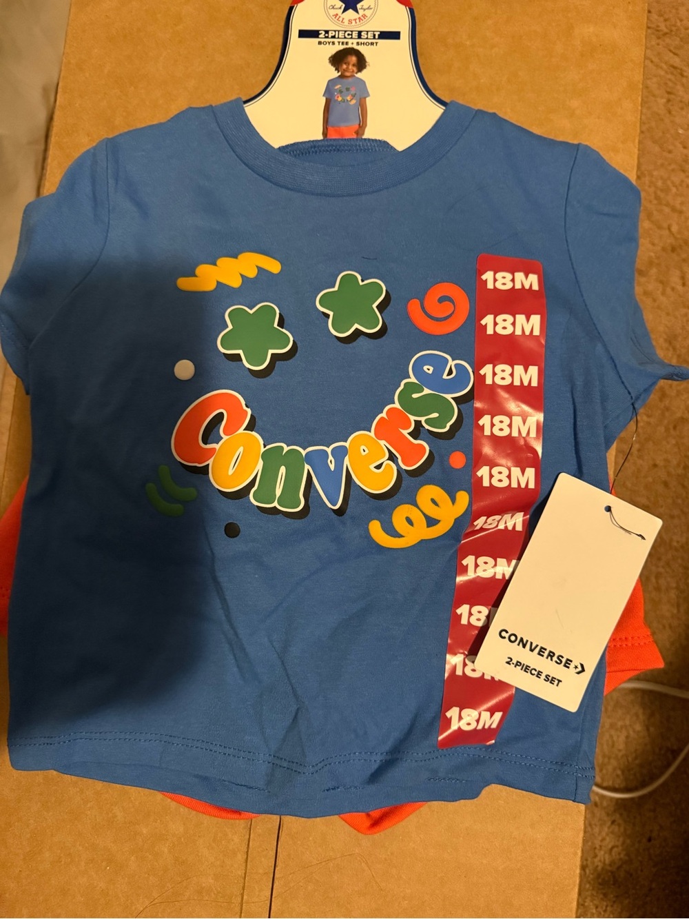 Converse Bright Blue outfit with Multicolor Logo